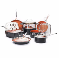 62% Off Gotham Steel Nonstick Ultimate 15 Piece All in One Kitchen Copper Cookware Set! background image