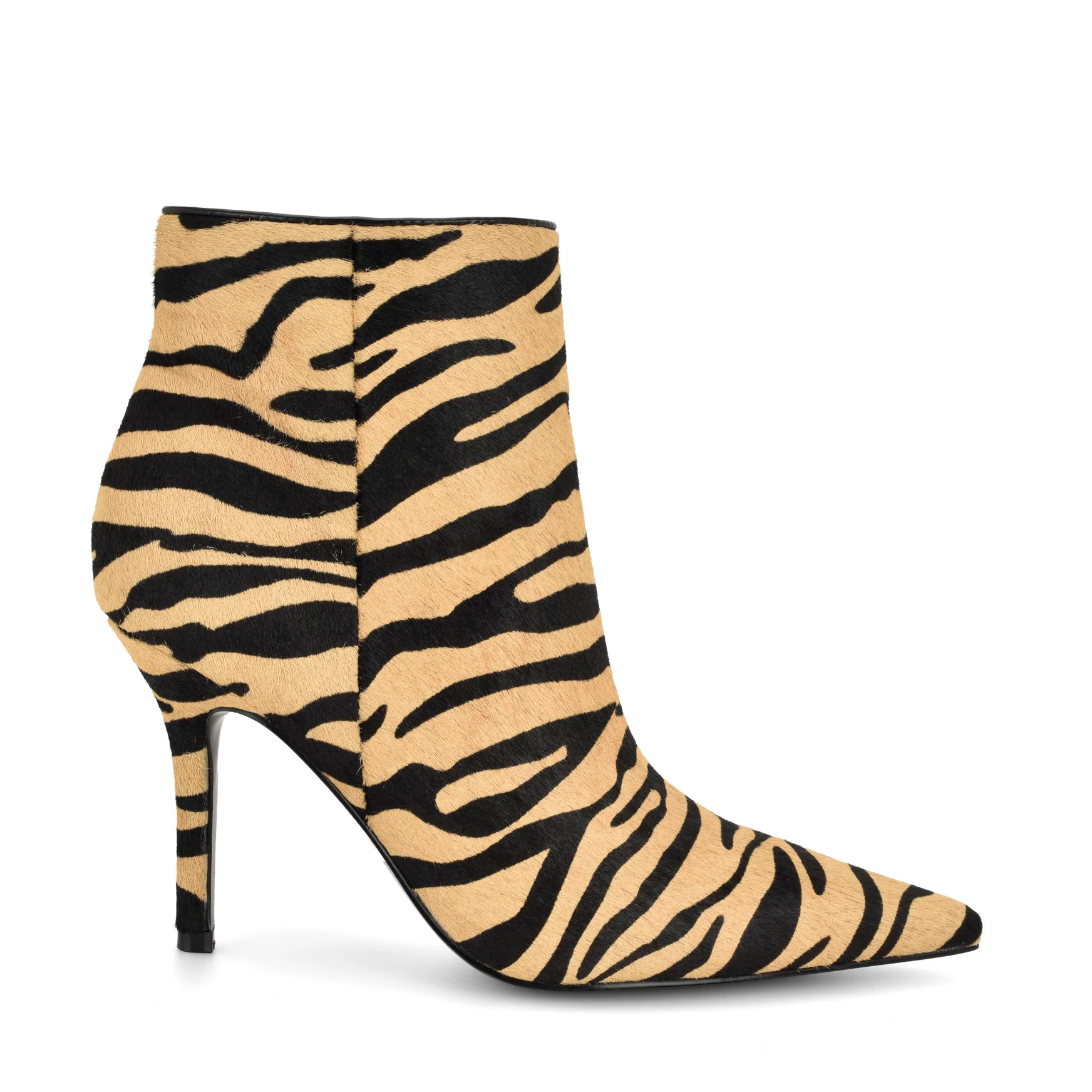 Galz Leather Ankle Booties - Zebra Printed Pony Hair